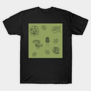 Woodland Mushrooms Sage 2 T-Shirt